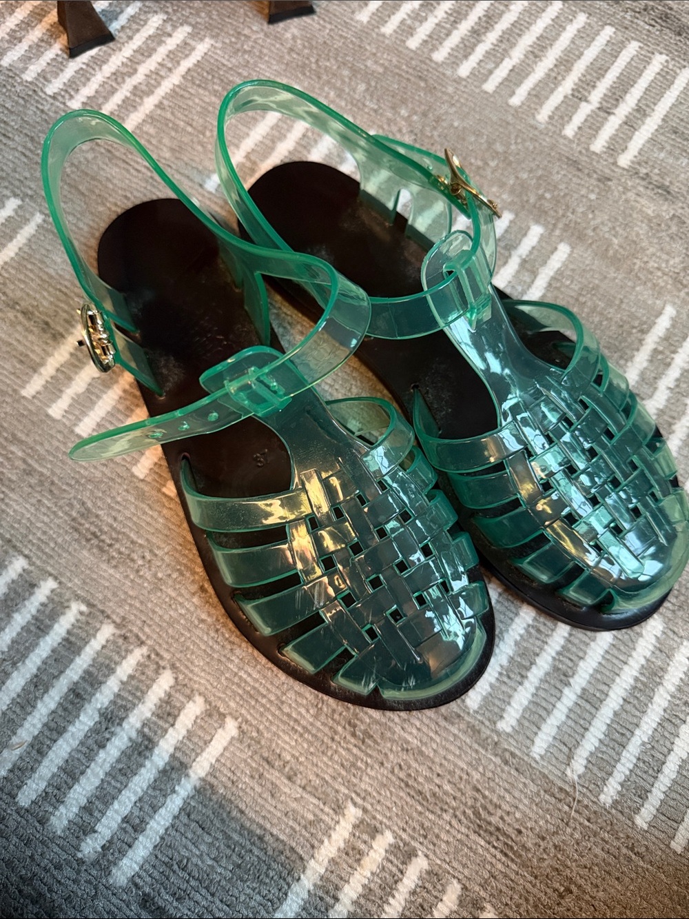 Ancient Greek Sandals Green Jelly Sandals